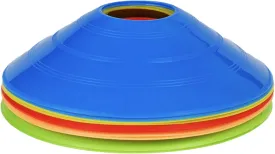 TIANOR 10 Pack Durable Disc Cones Sets Playing Field Marker for Agility Training, Football, Kids, Sports, Cone Markers (5 Colors), red,orange,yellow,green,blue, Small