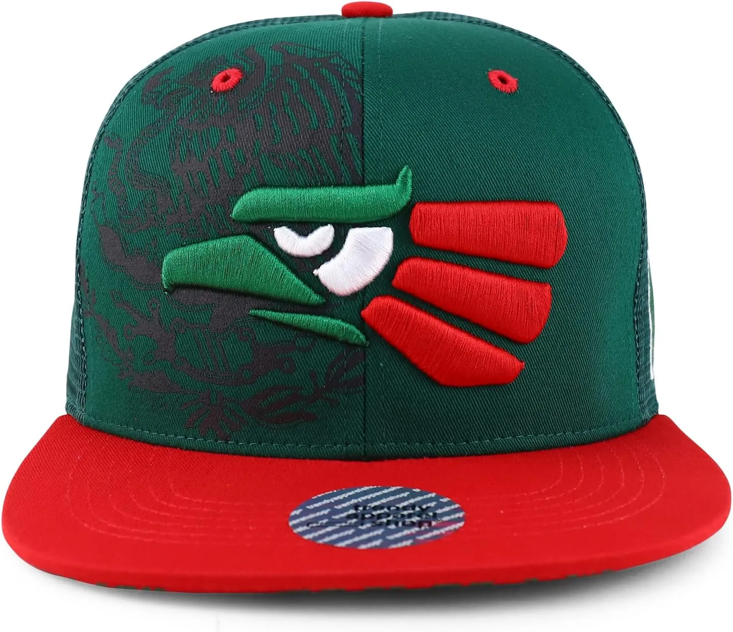 Trendy Apparel Shop Hecho En Mexico Eagle 3D Embroidered Flatbill Snapback Mesh Cap
