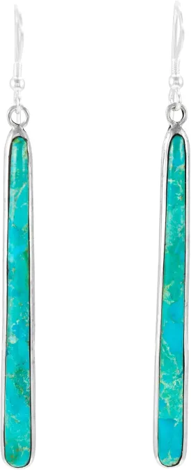 Turquoise Earrings 925 Sterling Silver & Genuine Gemstones