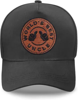 Uncle Gifts, World's Best Uncle Hat, Adjustable Embroidered Family Baseball Cap Black