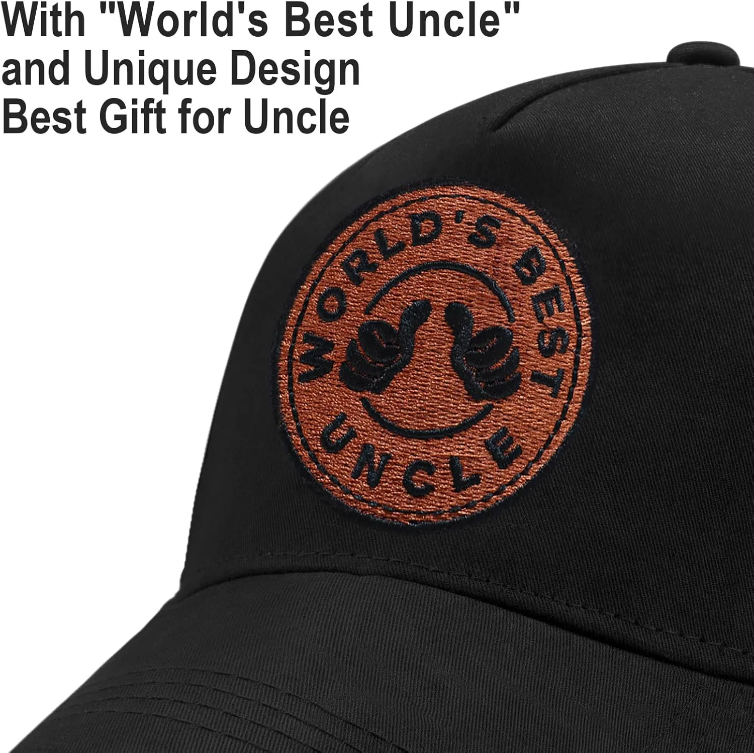 Uncle Gifts, World's Best Uncle Hat, Adjustable Embroidered Family Baseball Cap Black