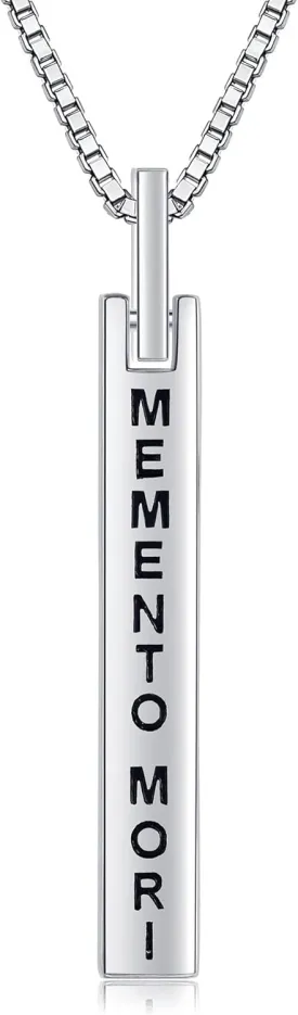 YAFEINI Memento Mori Necklace 925 Sterling Silver Memento Mori Pendant Jewelry For Men
